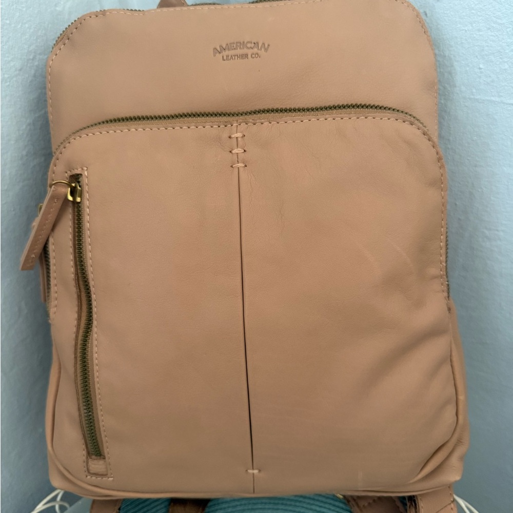 Women's Nude Leather Backpack